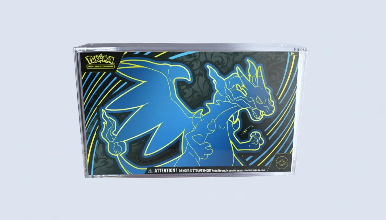 Charizard Ultra Premium Collection ME02 Pokémon - Boîte de collection scellée affichant l'illustration de Dracaufeu